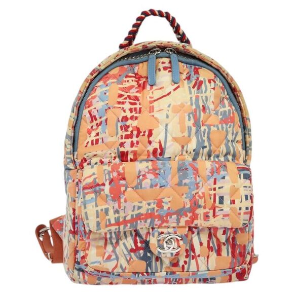 Chanel Graffiti Orange Cotton Backpack Bag (Pre-Owned) - Picture 1 of 16
